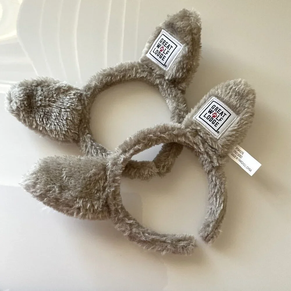 NEW GREAT WOLF LODGE WOLF EAR HEADBANDS THEME PARTY ANIMAL COSTUME SET OF 2